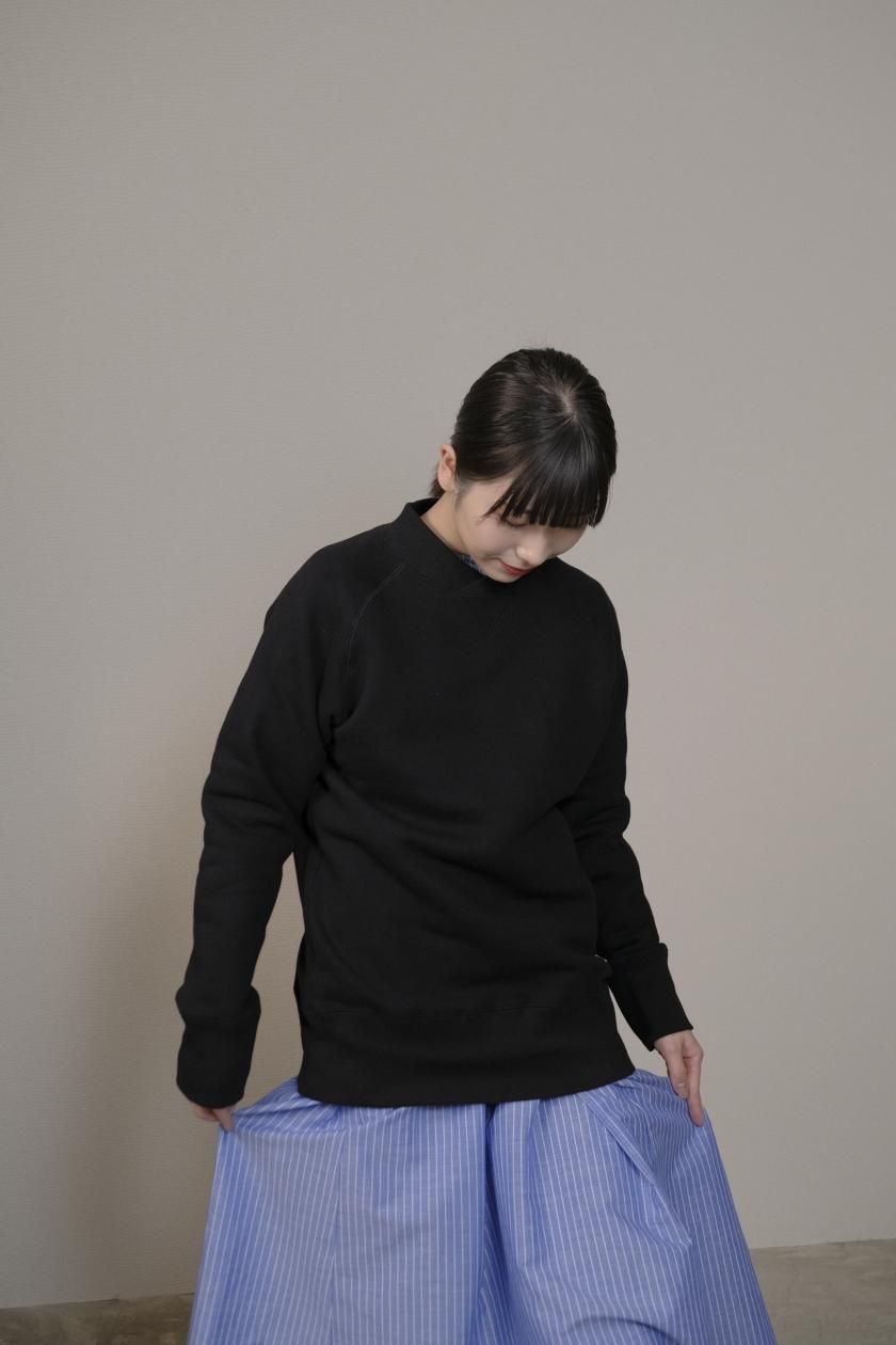 atelier naruse / コットン吊裏毛モックネックスウェット (ブラック
