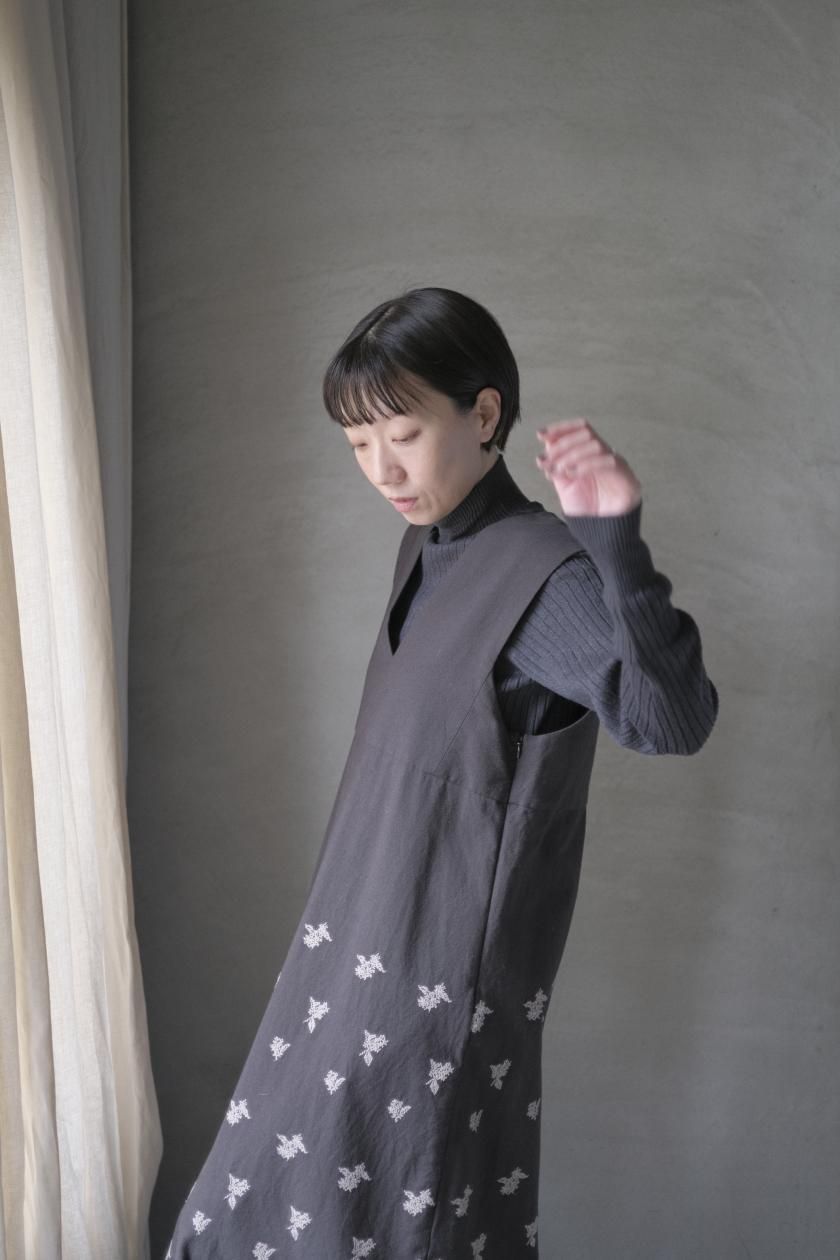 qiri | rondoリボン刺繍オールインワン - c a b i n e t O N L I N E