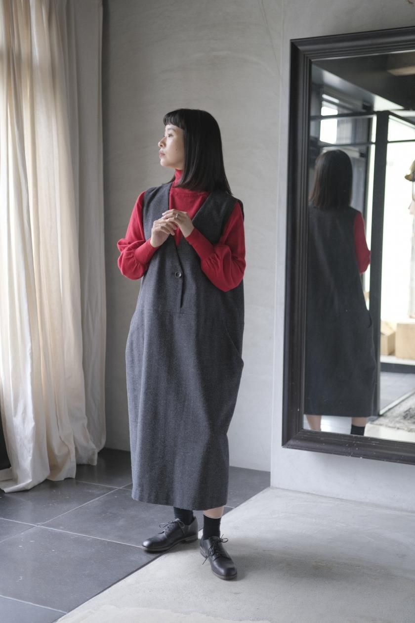 atelier naruse | コットンウールヘリンボーンジャンパースカート