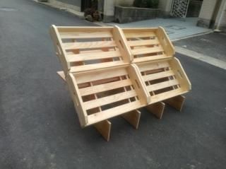 マルシェ用の傾斜台6箱用x1 ＋ 木箱Sx6 セット ＊在庫あり（翌日発送