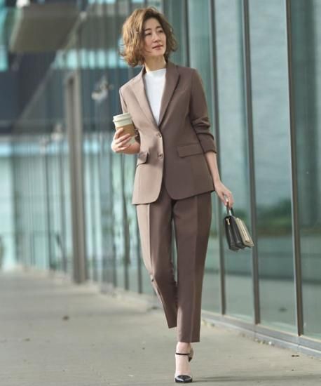 ビジネススーツパンツセットアップ（テーラードジャケットロング丈＋