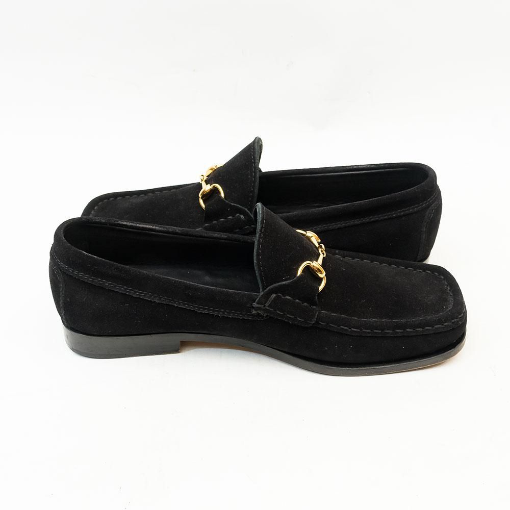 グッチ ビットローファー スエード スクエアトゥ レディース23〜23.5cm