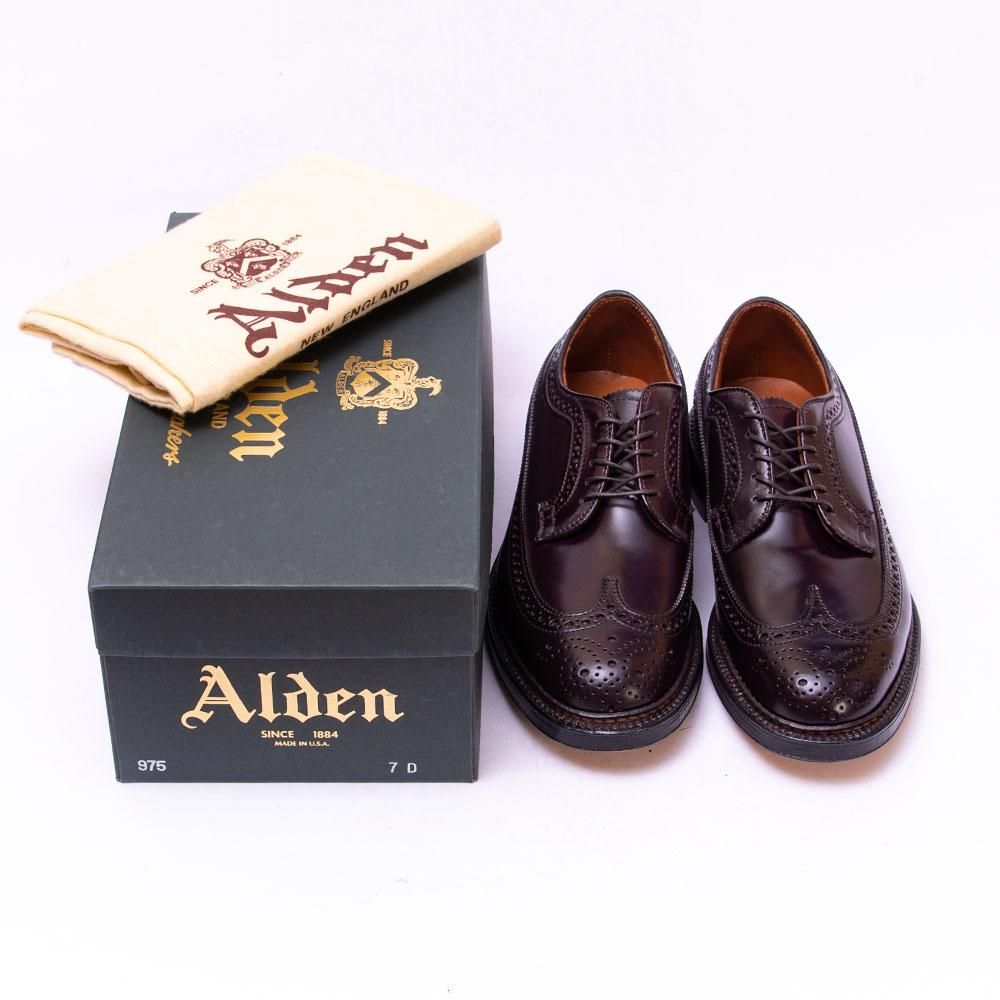 オールデン 975 ロングウィングチップ コードバン バーガンディ サイズ