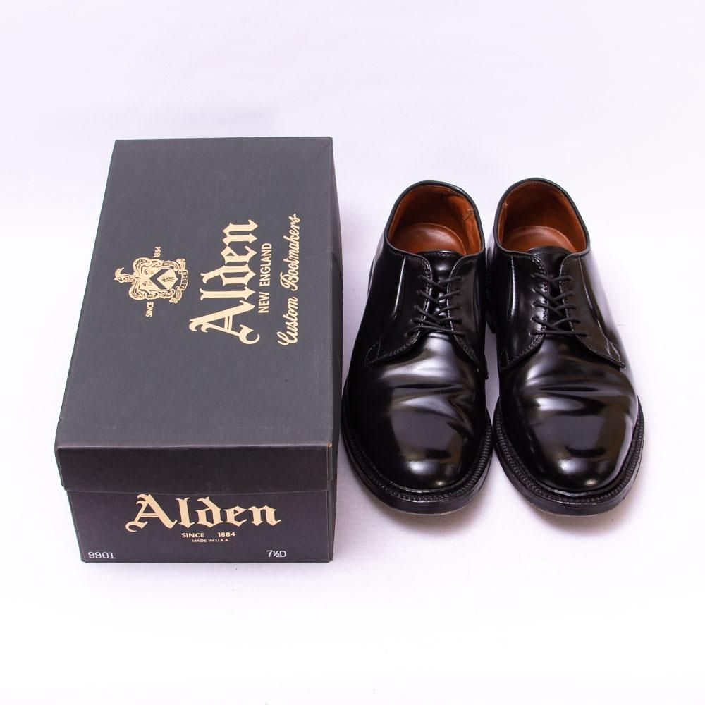 オールデン 9901 プレーントゥ ブラック コードバン サイズ7.5D - 中古