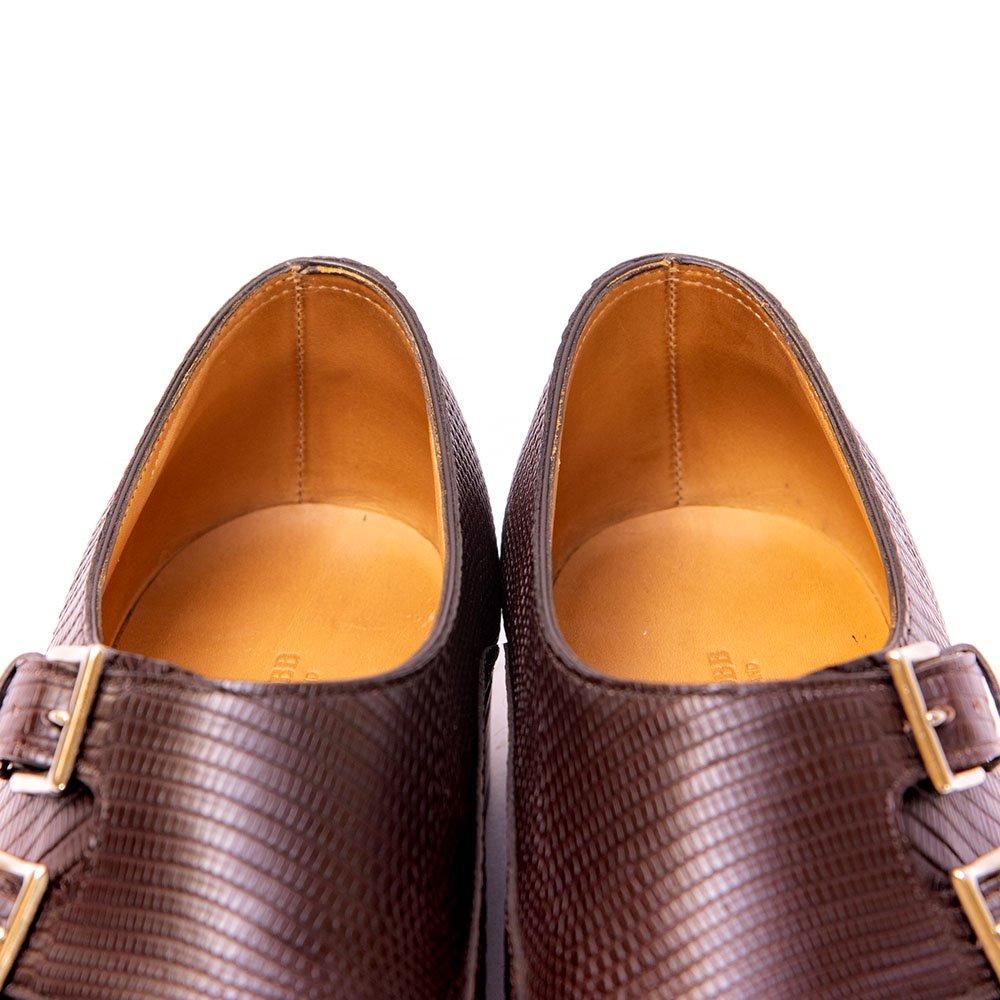 ジョンロブ CHAPEL Ⅴ(チャペル)ダブルモンク リザード ダークブラウン