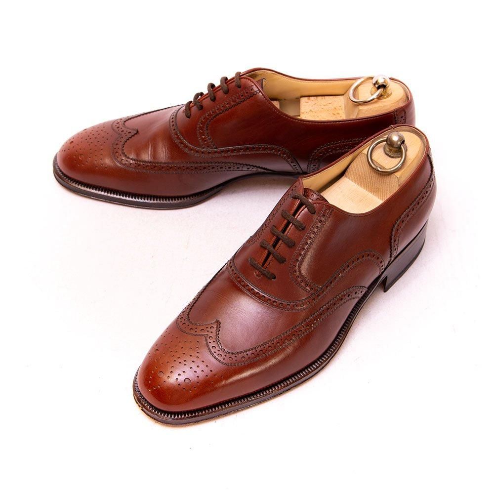 タニノクリスチー フルブローグ ウィングチップ ブラウン サイズ8