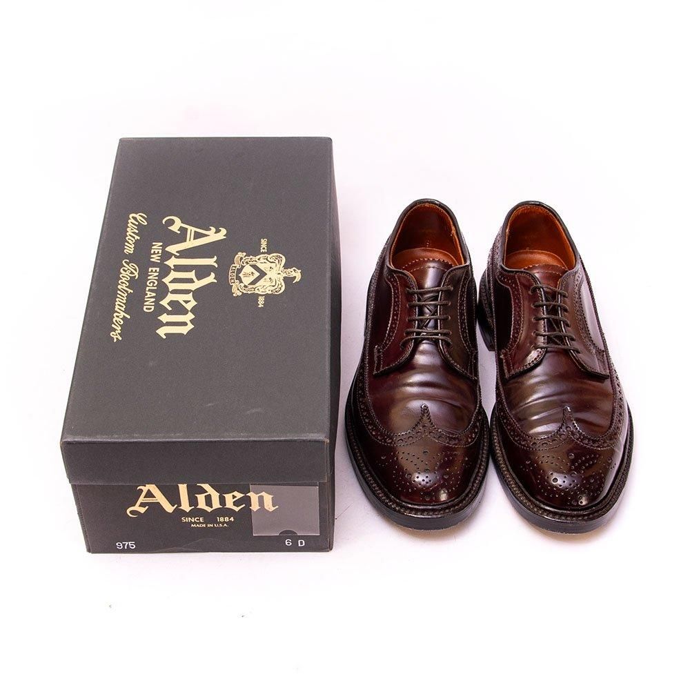 オールデン 975 ロングウイングチップ フルブローグ コードバン