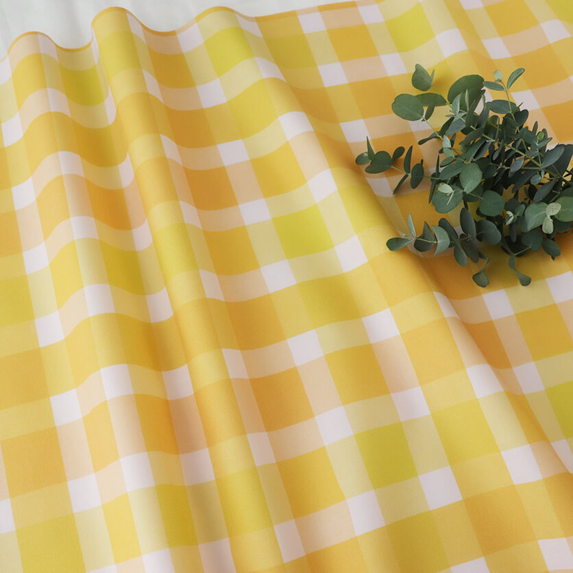Happy Check（イエロー）チェック柄- 布・生地の通販サイト：nunocoto