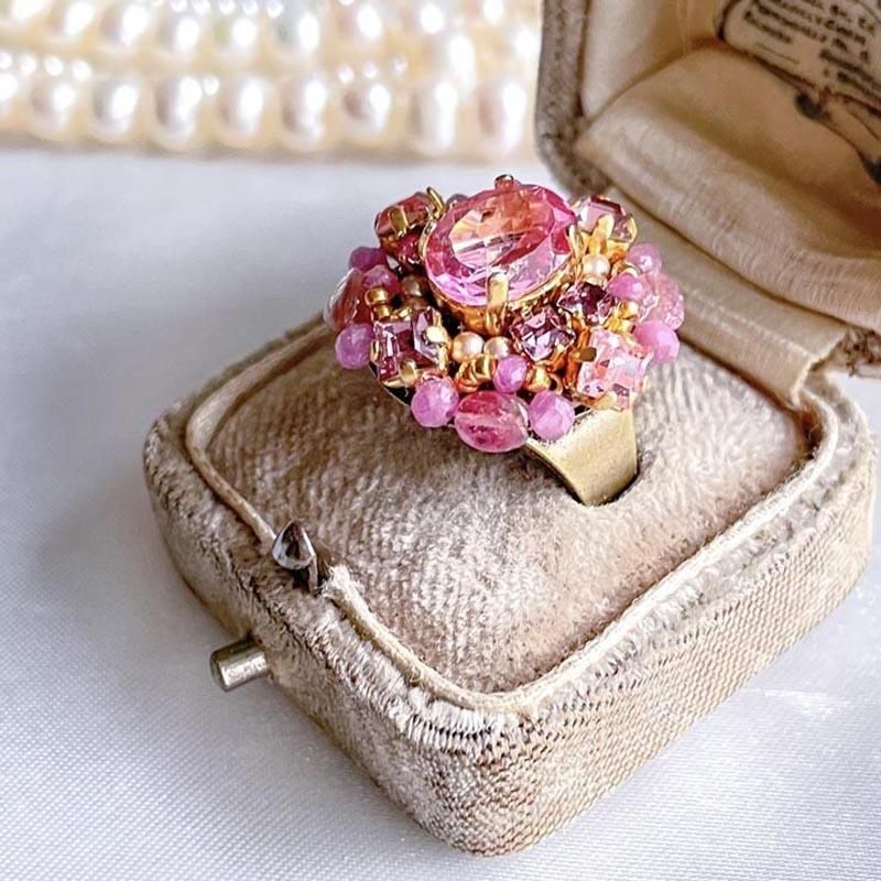 ピンクトパーズ リング (指輪) 天然石 リング 大粒 宝石質 ピンク