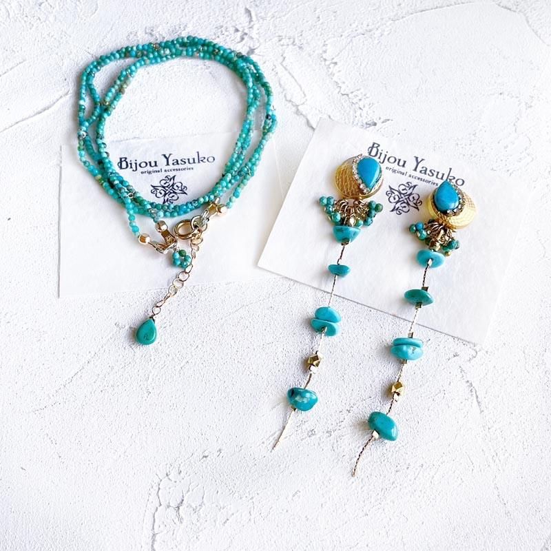 天然 ターコイズ ブレスレット ブルー ターコイズ ビーズ ブレスレット