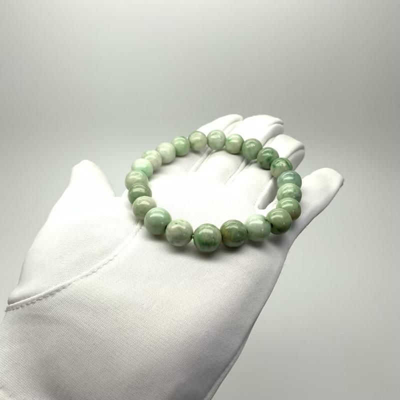 糸魚川翡翠 ブレスレット 9mm玉 】 糸魚川産翡翠 限定 一点物 天然石