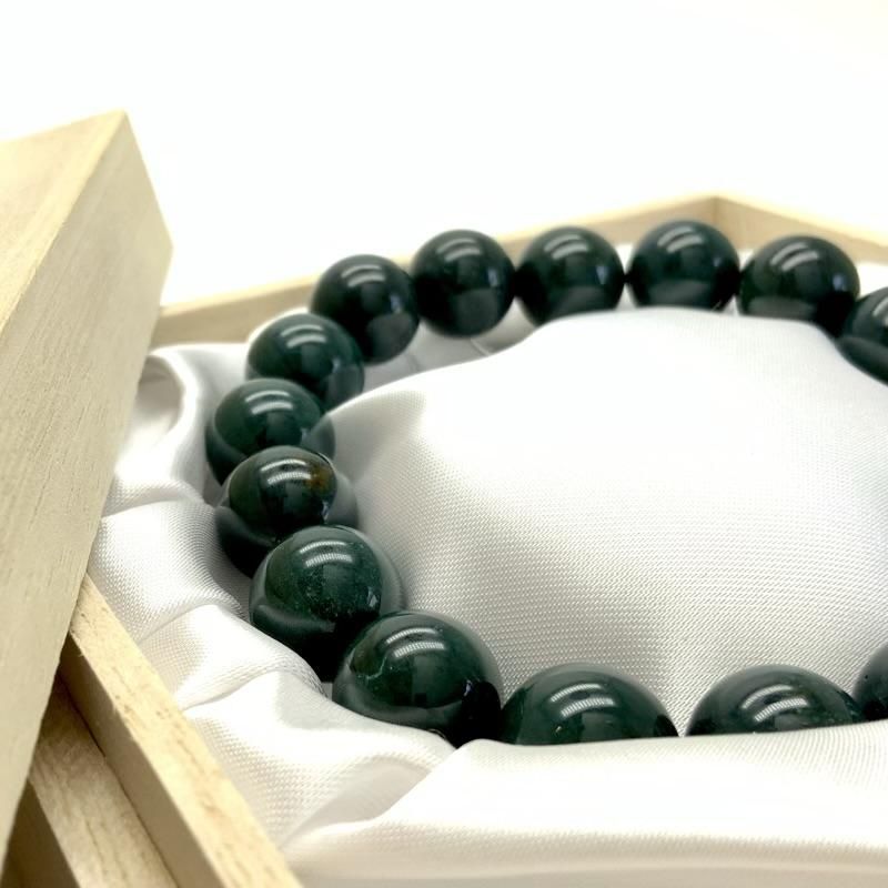 糸魚川青翡翠12mmと出雲瑪瑙碧玉12mmのブレスレツト 出雲瑪瑙碧玉