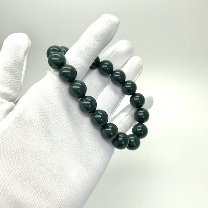 糸魚川青翡翠12mmと出雲瑪瑙碧玉12mmのブレスレツト 出雲瑪瑙碧玉