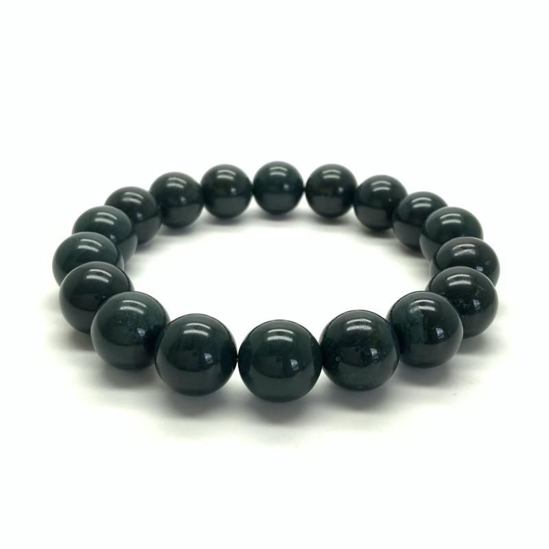 碧玉 AA 12mm ブレスレット 】 出雲石 国産 花仙山 青めのう 緑 限定品