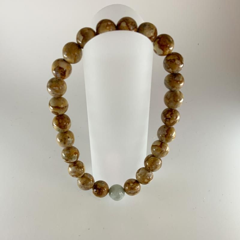 糸魚川翡翠 (青海産) 姫川薬石 ブレスレット 】 国産 天然石 糸魚川