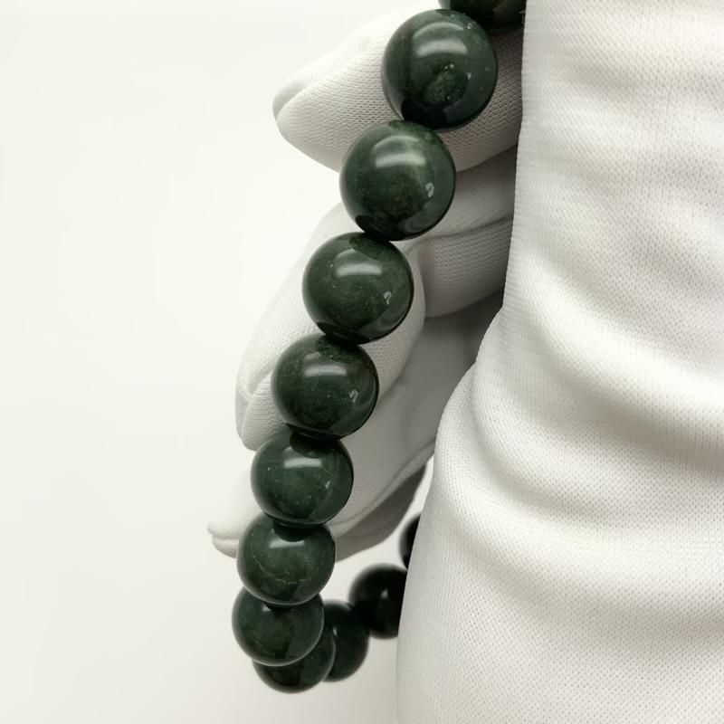 出雲石/碧玉 ブレスレット AA 10mm 】 出雲石 国産 花仙山 青めのう 緑