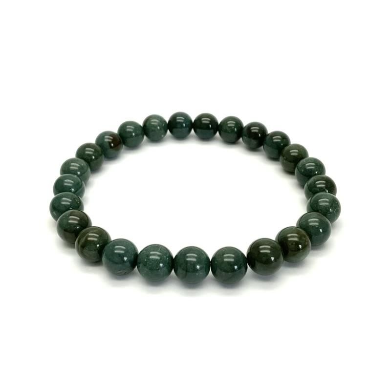 出雲石／碧玉 ブレスレット AA 8mm 】 出雲石 国産 花仙山 青めのう 緑