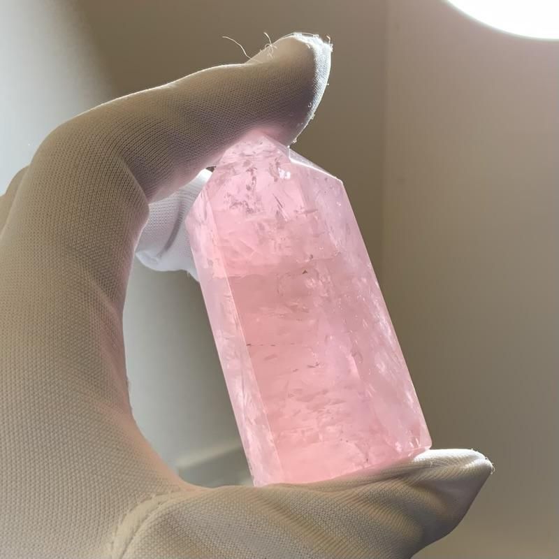 レインボーローズクォーツ ポイント 】 紅水晶 ピンク 桃色 インテリア