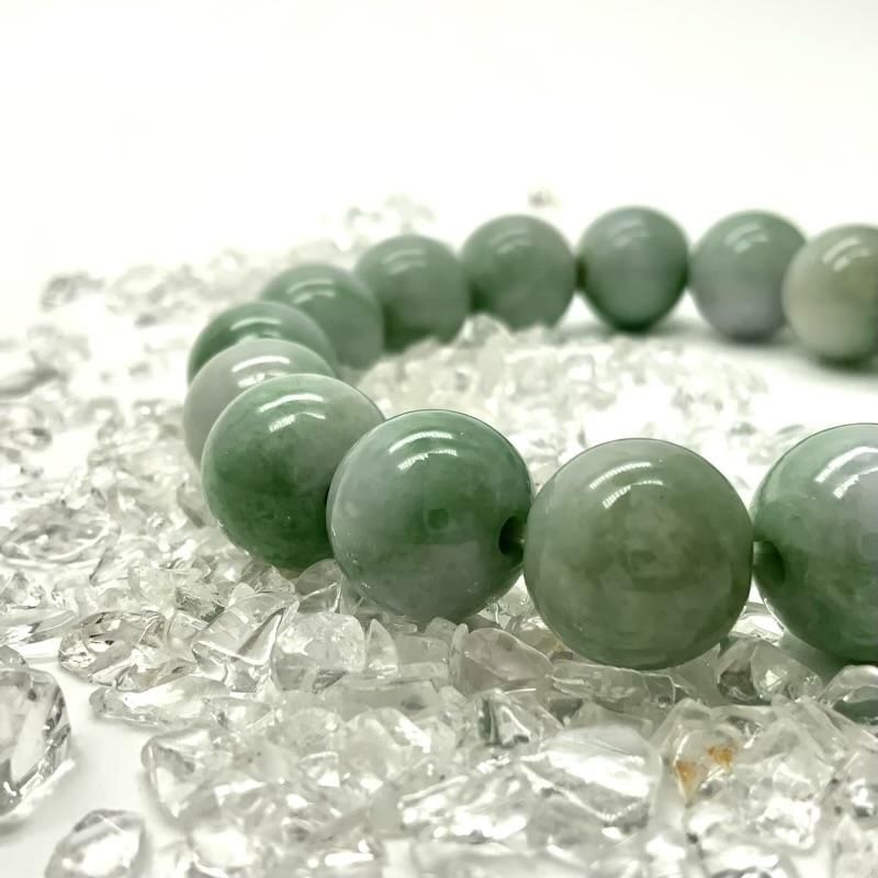 糸魚川翡翠 ブレスレット 13mm玉 】 糸魚川産翡翠 限定 一点物 天然石
