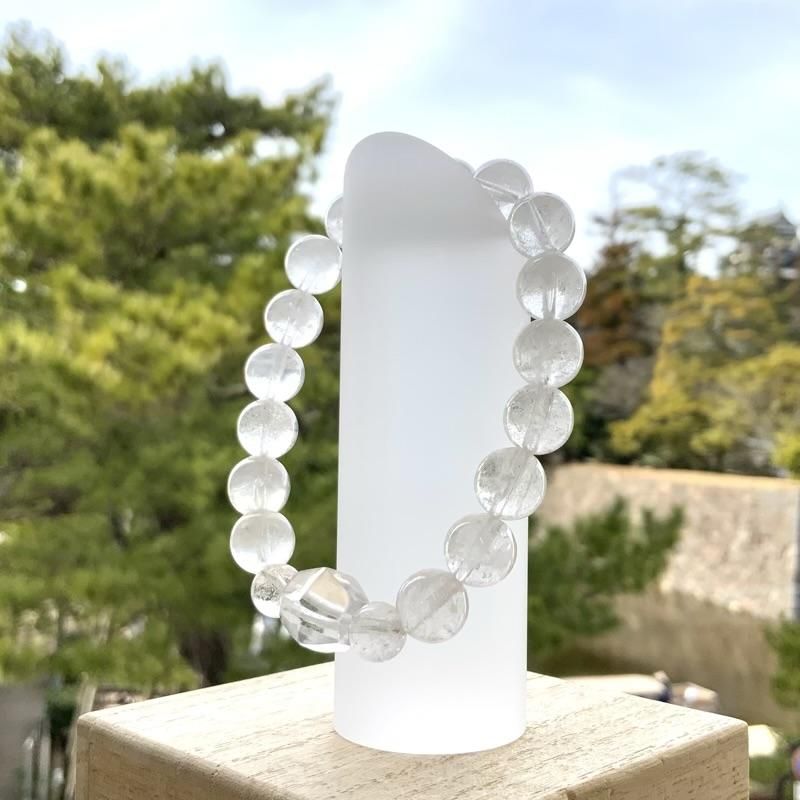 乙女鉱山水晶切子玉/黒平鉱山産水晶ブレスレット 10mm玉 】 乙女水晶