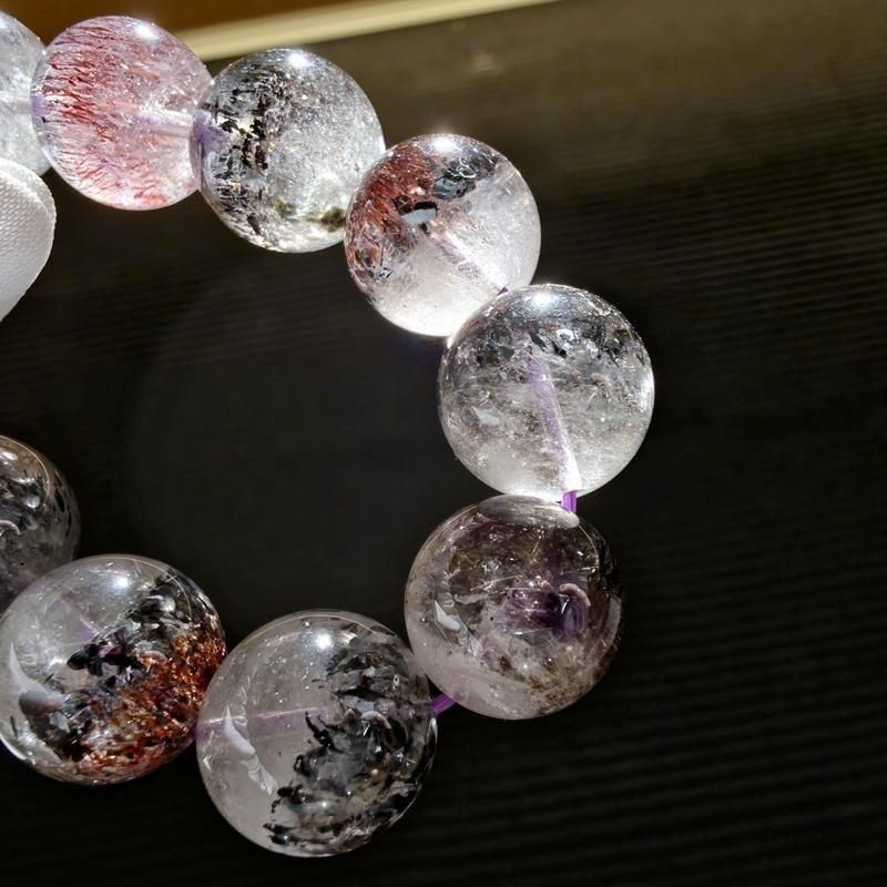 スーパーセブン ブレスレット ブラック 14.5mm 】| めのうの店川島