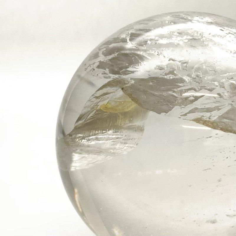 天然水晶(ライモナイト入り) 丸玉 台付き 】 オーロラクォーツ ライ