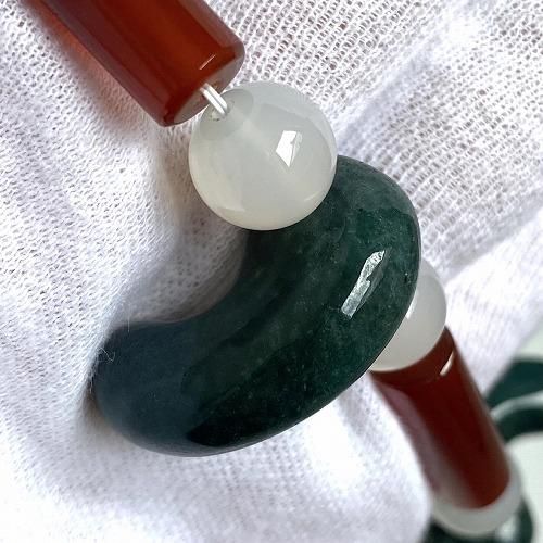 美保岐玉ネックレス (碧玉勾玉) 】 御祈玉 出雲石 青めのう 赤めのう