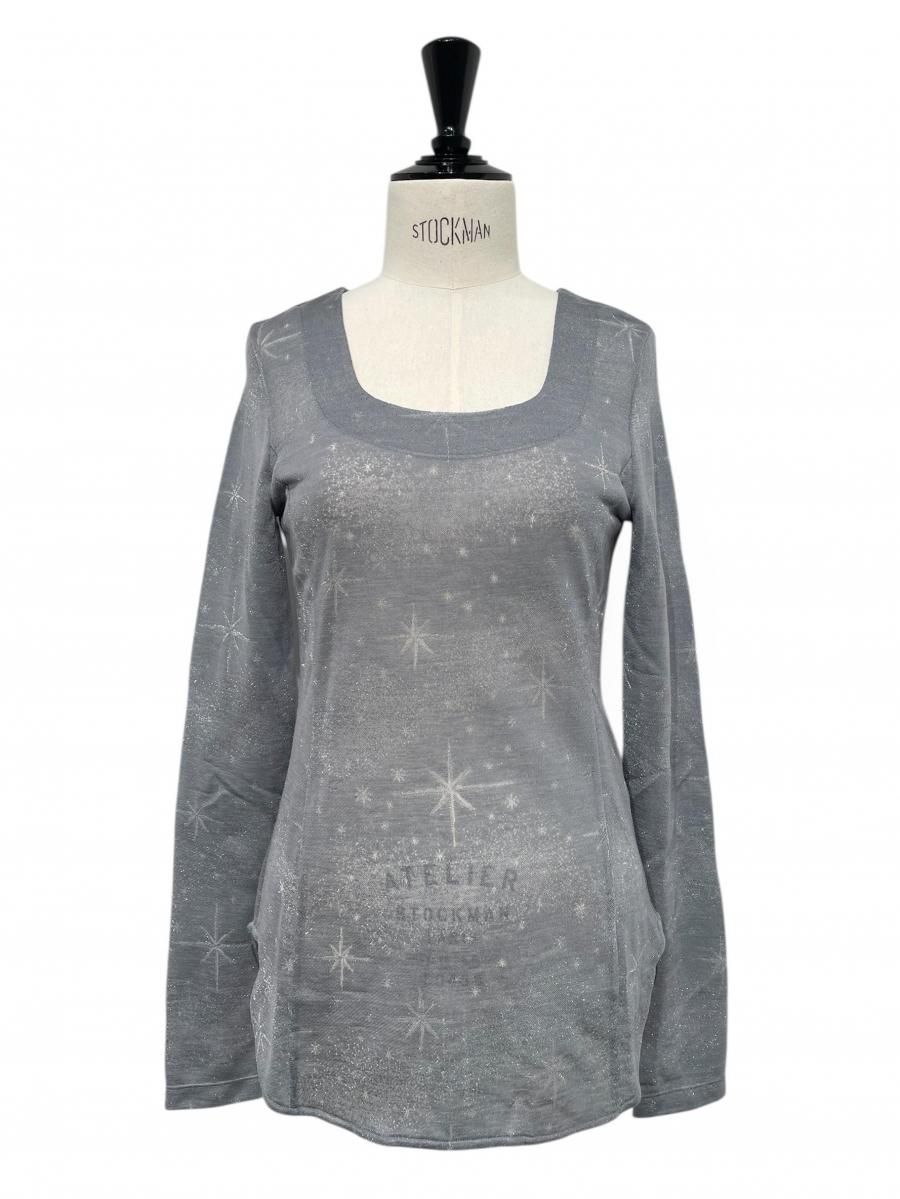 Starry Jersey Square Neck Sheer Top - ReVoLuTioN