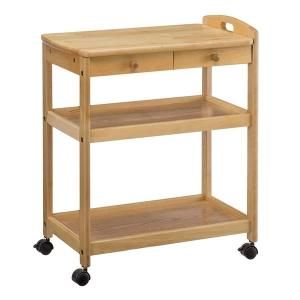 カバ材キッチンワゴン/キャスター付 WA-4472NA (NA色 幅64x奥行36x高さ