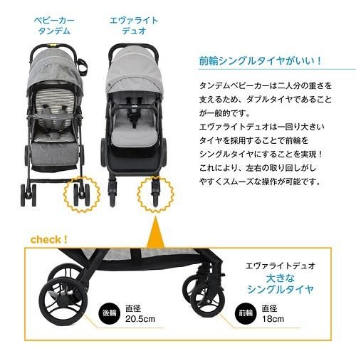 2人乗りベビーカーのレンタルなら双葉堂【Joie】エヴァライト デュオ