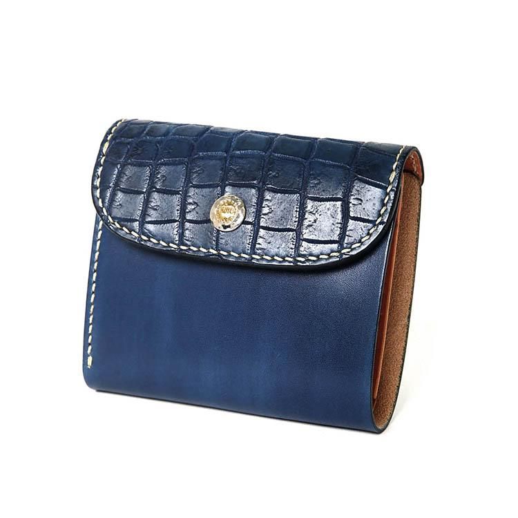 MOTO W5 ハンドダイ・ヌメクロコ × ベルギーヌメ ショートウォレット