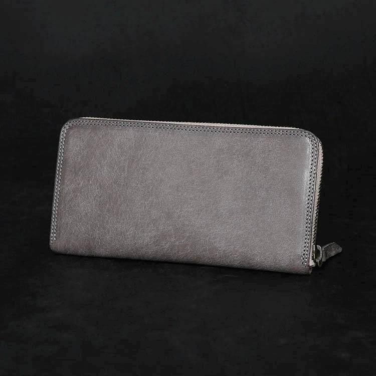 珠玉象革】MOTO FW1 エレファント ジップロングウォレット (GRAY)