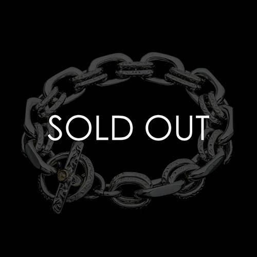 HIDEO MOTOIKE K18メタル付ウエダハンドメイドチェーンブレスレット