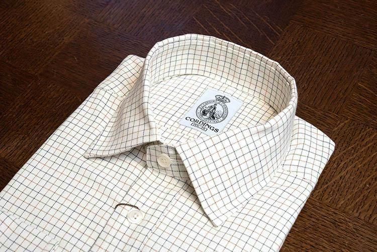 CORDINGS SHJ186｜NAVY×GREEN×赤茶の上質タッターソールシャツ