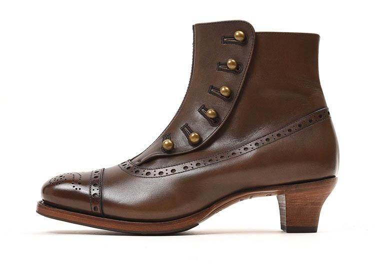 美ボタンブーツ】ショセ PC-5053H (別注底・防水レザー)ダークブラウン