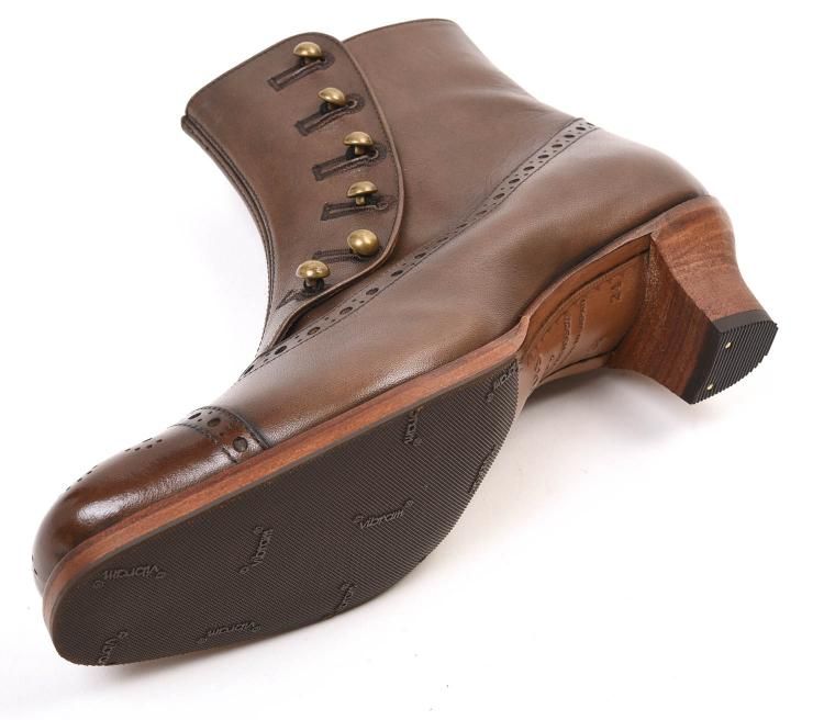 美ボタンブーツ】ショセ PC-5053H (別注底・防水レザー)ダークブラウン