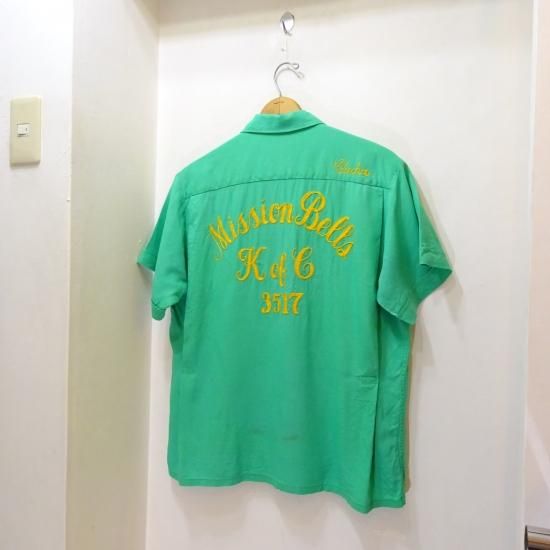 50年代製 Mr.Joel チェーンステッチ入りレーヨンボーリングシャツ