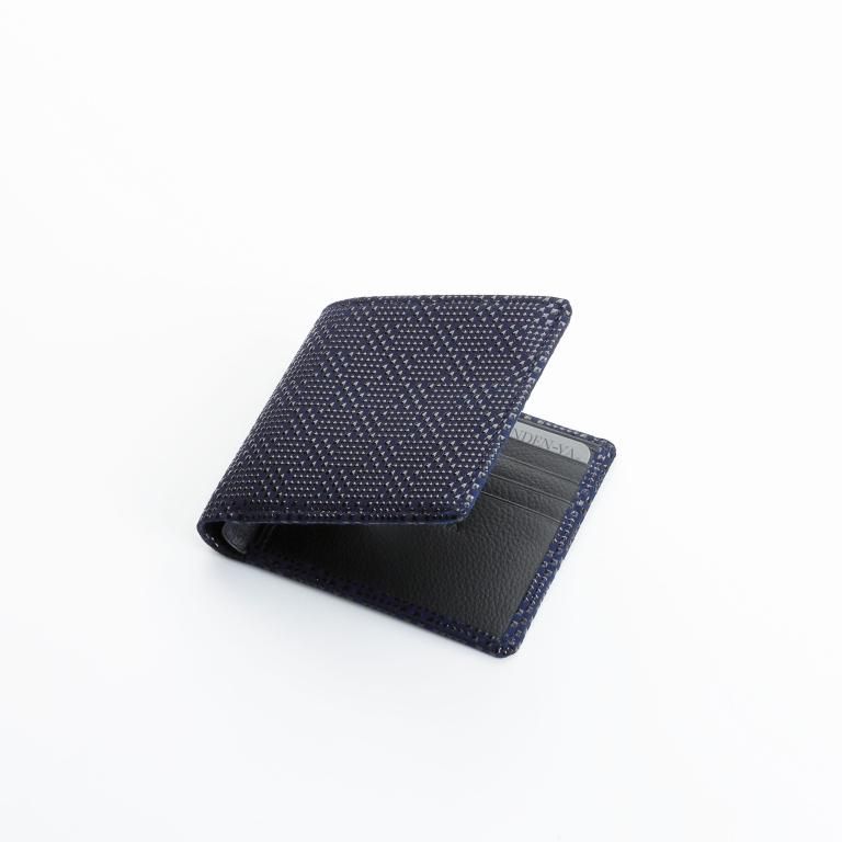 札入C［紺地×黒漆×変わり市松小］：印傳屋公式オンラインショップ