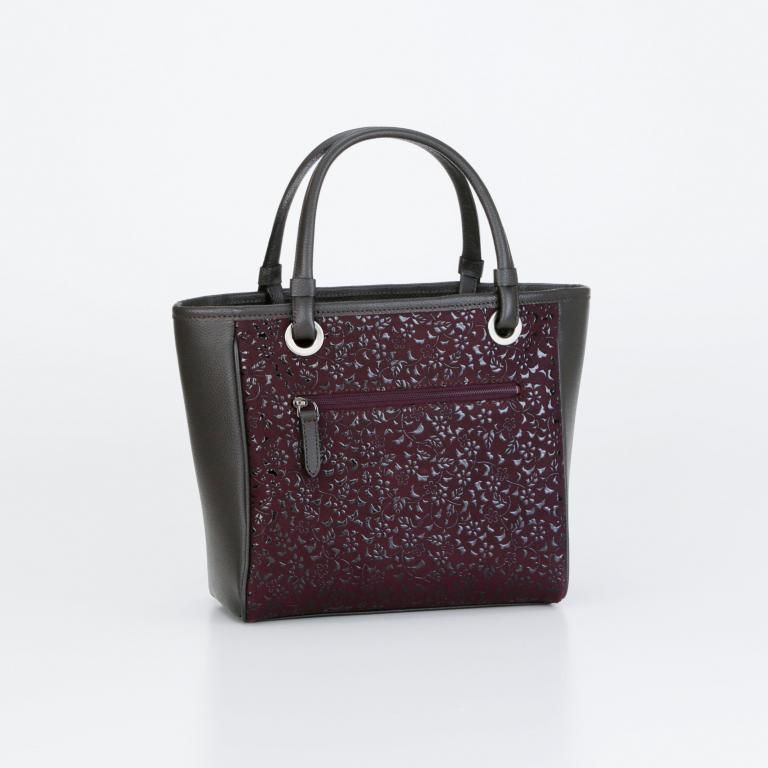 17ハンドバッグ［紫地×黒漆×小花唐草］：印傳屋公式オンラインショップ