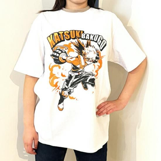 僕のヒーローアカデミア 爆豪 Tシャツ(ホワイト) Lサイズ アパレル