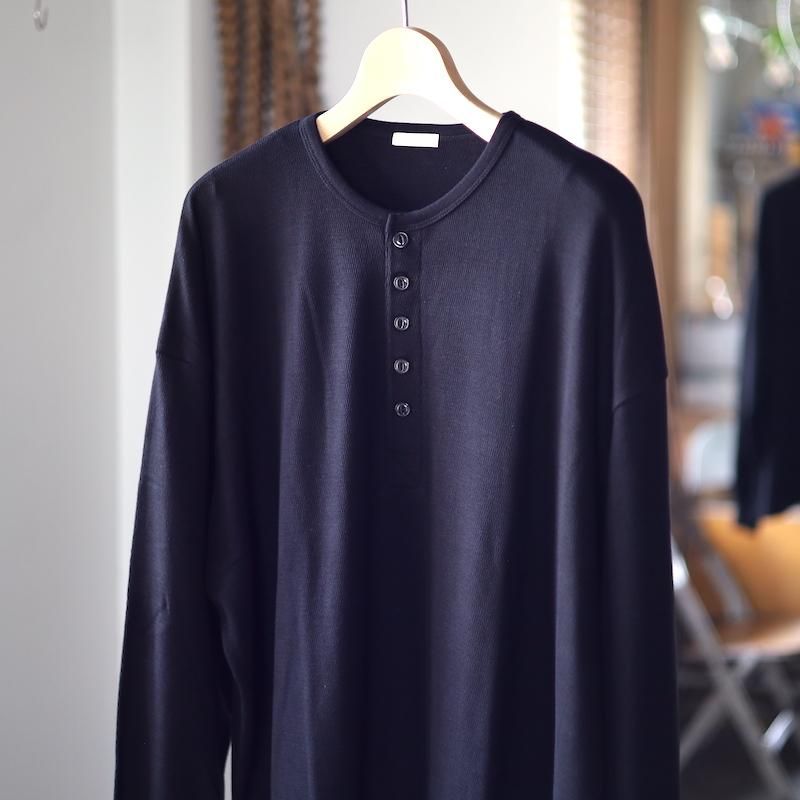 ULTERIOR】C/CASH HONEYCOMB HENLEY-NECK TOP - HUUKU