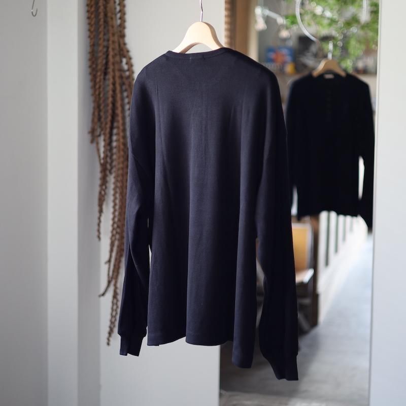 ULTERIOR】C/CASH HONEYCOMB HENLEY-NECK TOP - HUUKU