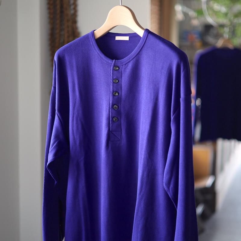ULTERIOR】C/CASH HONEYCOMB HENLEY-NECK TOP - HUUKU