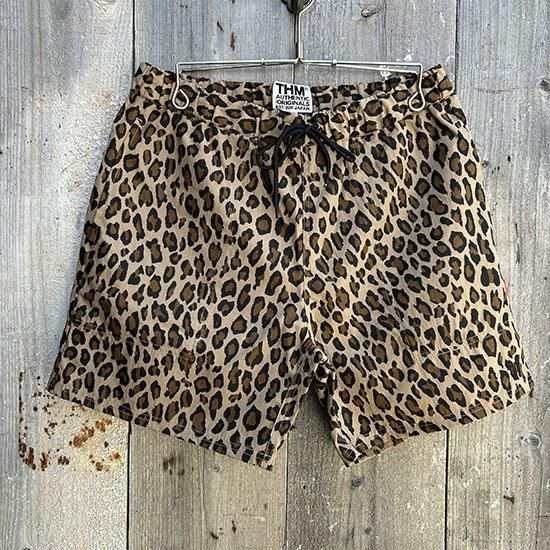 THM leopard easy shorts ブラウン・ベージュ・カーキ - ソルジャー