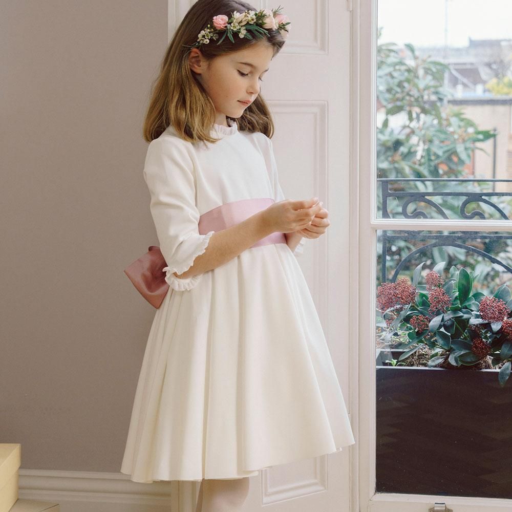 Amaia Kids - Eugenie dress - Dusty pink sash アマイアキッズ