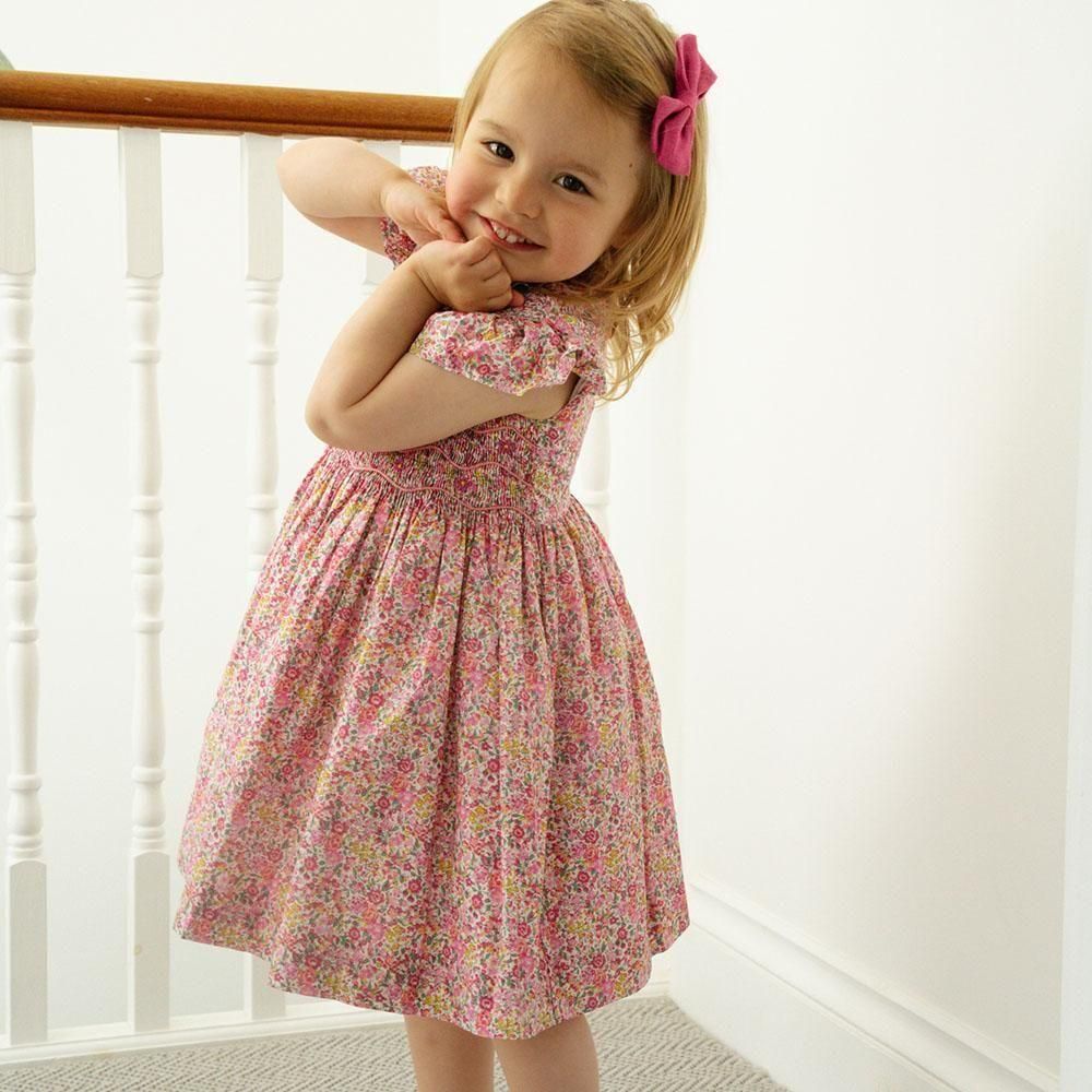 Amaia Kids - Falbala dress - Liberty Fuchsia アマイアキッズ