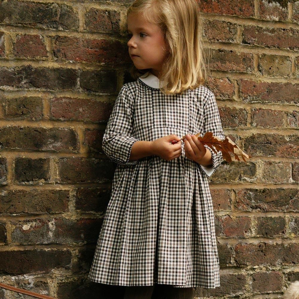 Amaia Kids - Corneta dress - Brown/Black check アマイアキッズ