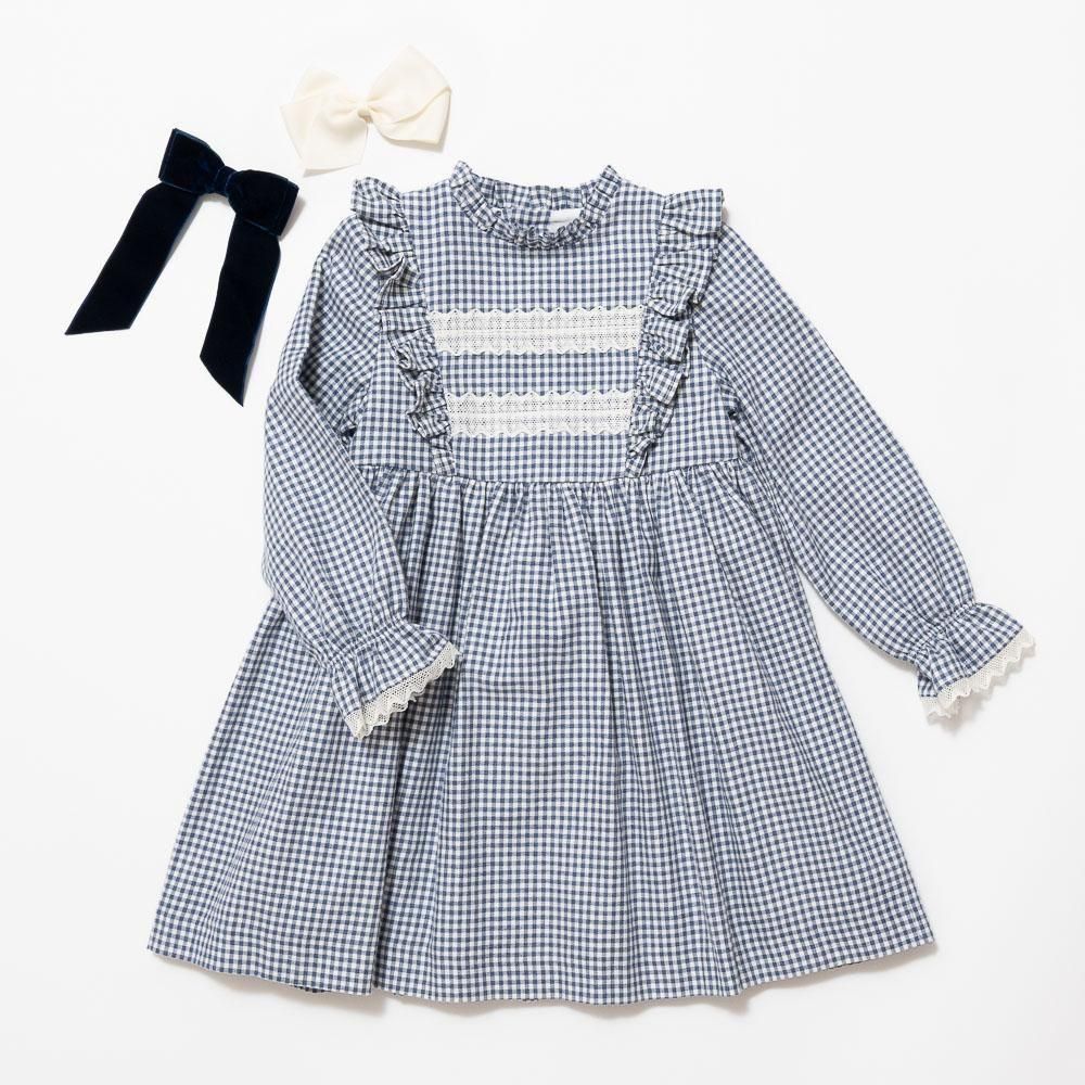 SALE40%OFF】Amaia Kids - Soledad dress - Blue check アマイアキッズ