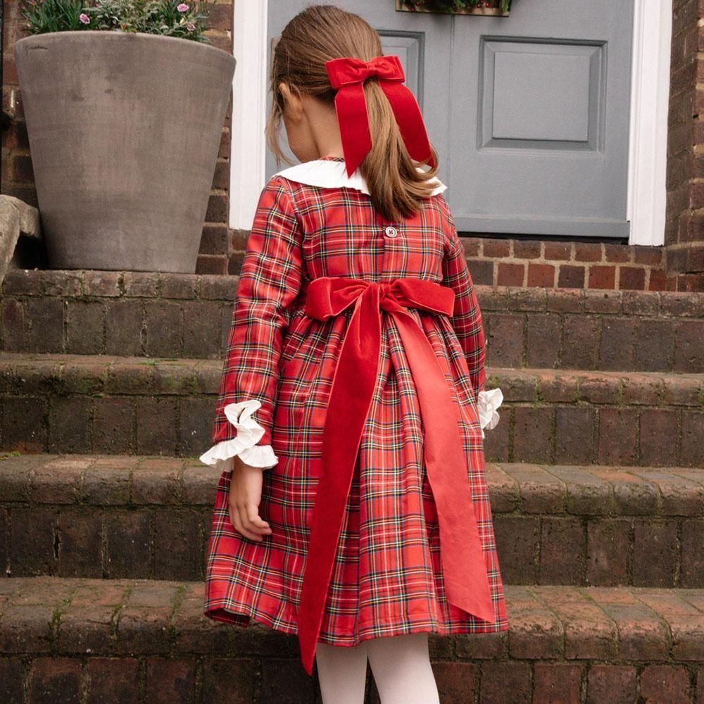 Amaia Kids - Pompadour dress - Red tartan アマイアキッズ