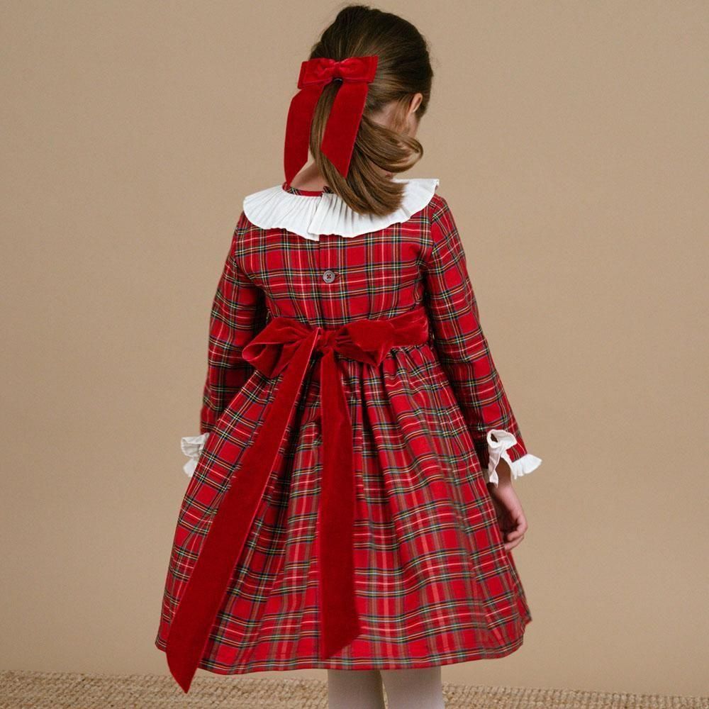 Amaia Kids - Pompadour dress - Red tartan アマイアキッズ